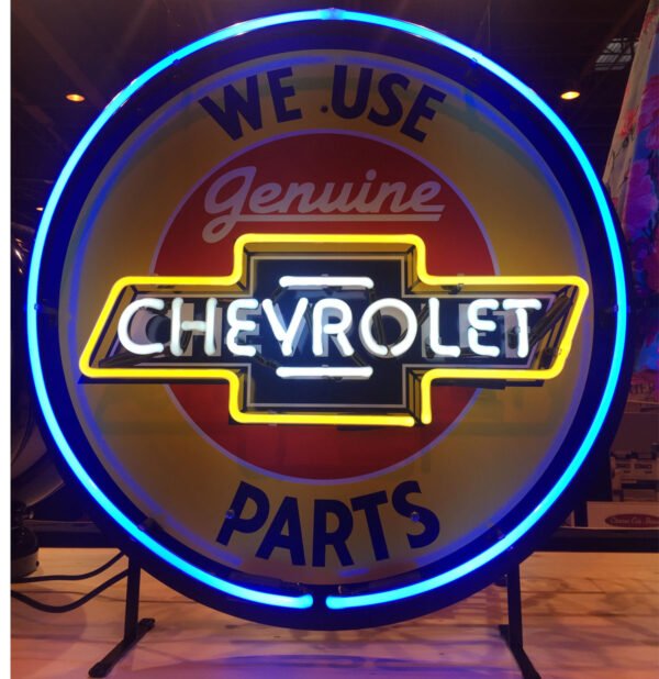 Chevrolet Neon Verlichting Met Bord 64 x 64 cm
