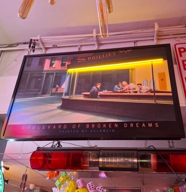 Boulevard of Broken Dreams Print met Neon - 120 x 75cm