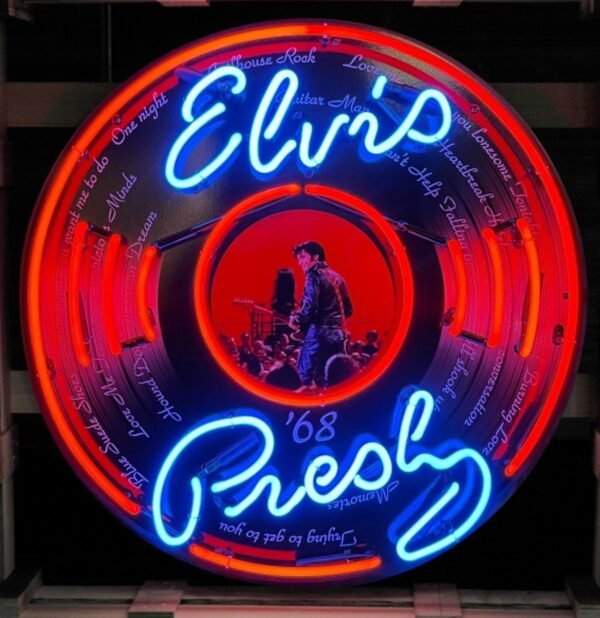 Elvis Presley &apos;1968 Comeback Special&apos; LP Neon Verlichting XL - 100 x 100 cm