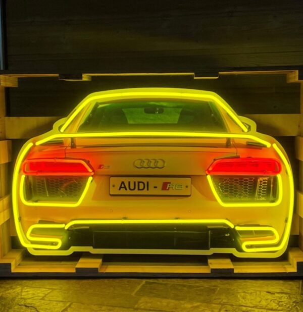 Audi R8 Neon Verlichting Met Achterplaat XL 100 x 80 cm