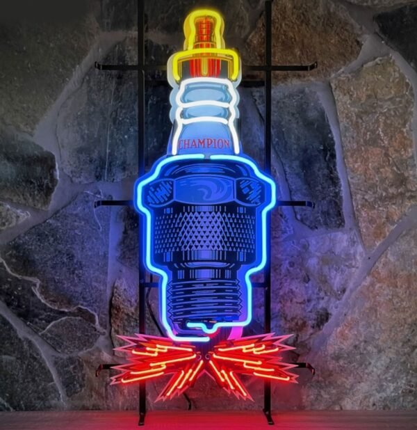 Champion Spark Plug Neon Verlichting 100 x 52 cm