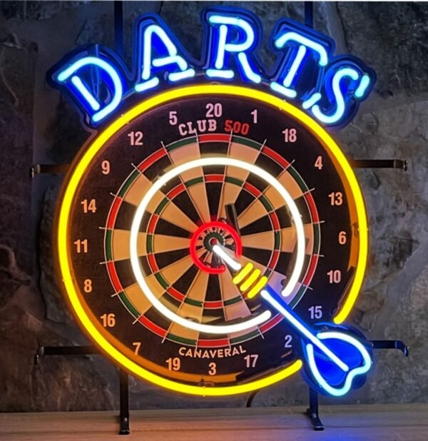 Darts Neon Verlichting - Met Achterplaat - 50 x 60 cm