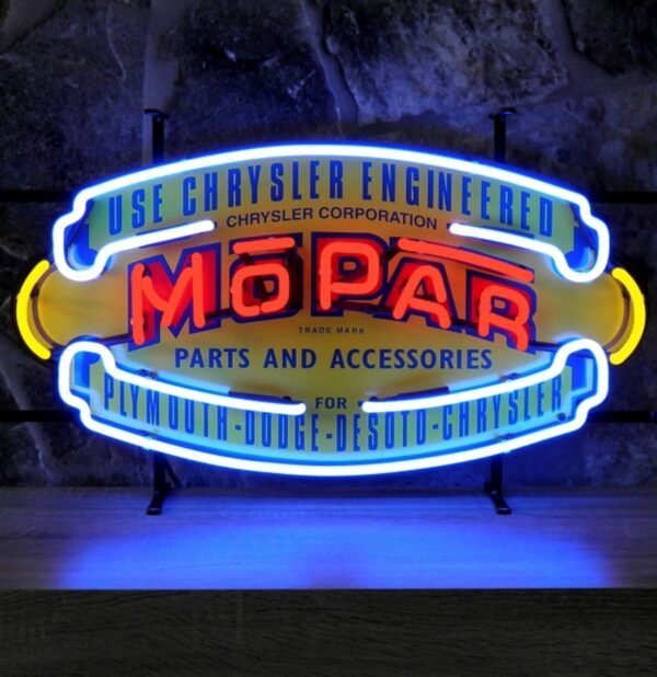 Use Chrysler Enigineered Mopar Parts Neon Verlichting - 40 x 70 cm