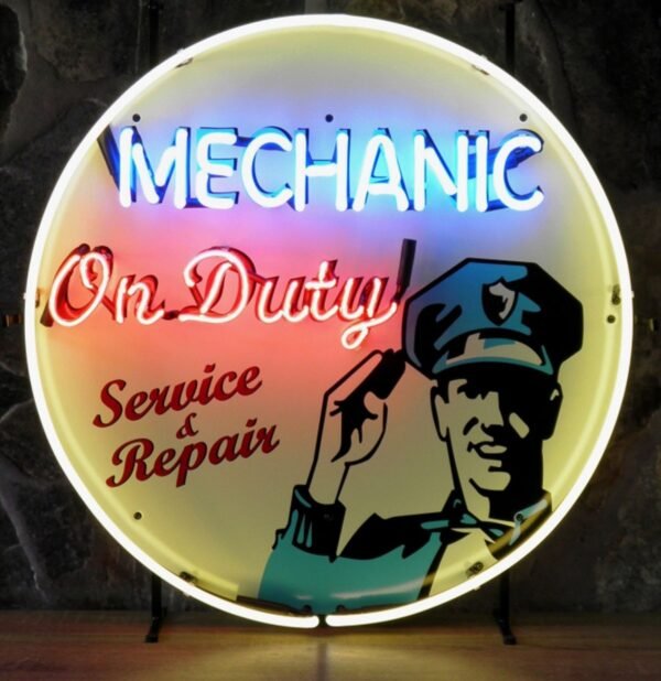 Mechanic On Duty Service & Repair Neon Verlichting - 60 x 60 cm