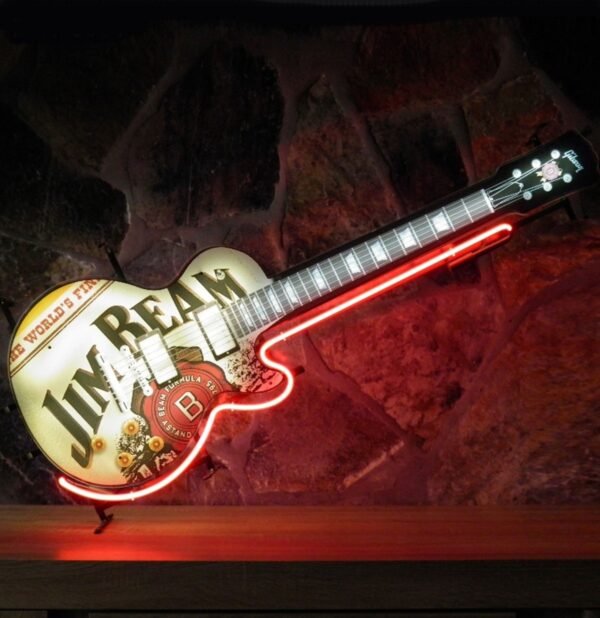 Jim Beam Classic - Gibson Gitaar Neon Verlichting 119 x 45 cm