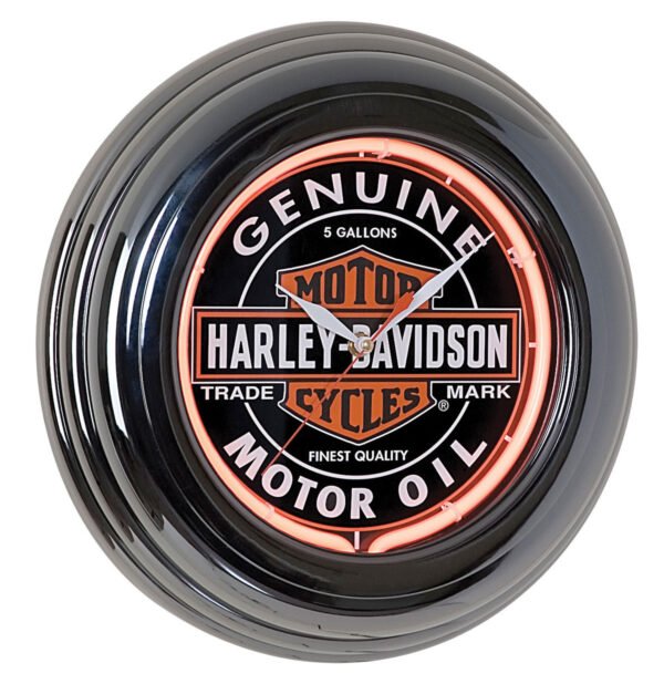 Harley-Davidson Oil Can Neon Klok