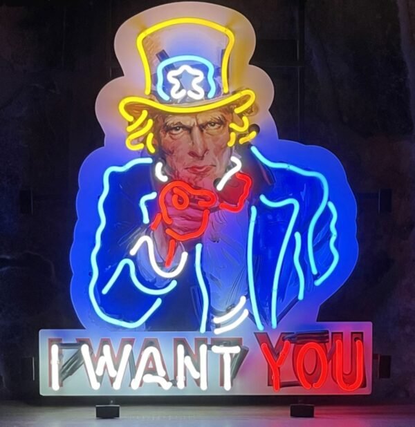 I Want You Uncle Sam Neon Verlichting 60 x 70 cm