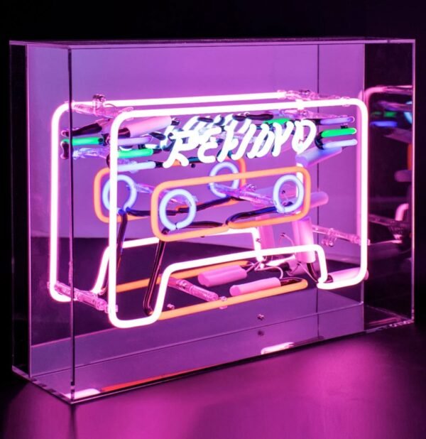 Glazen Neon Box - &apos;Cassette&apos; - Large