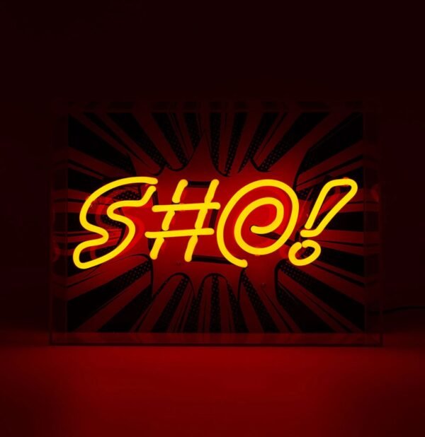 Glazen Neon Box - S#@! - Large
