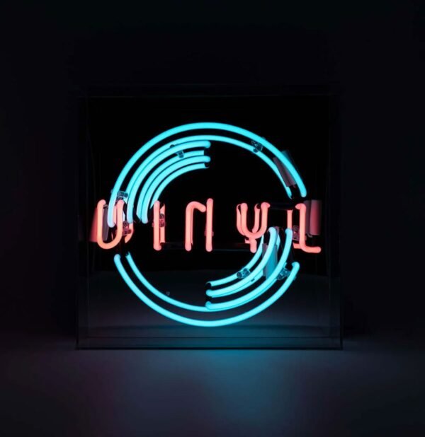 Glazen Neon Box - &apos;Vinyl&apos; - Large