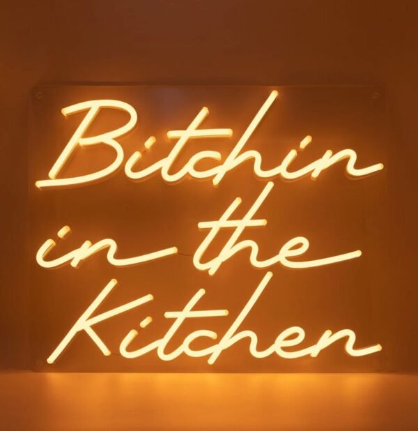 Wandbord Neon - Bitchin in the Kitchen - Oranje LED