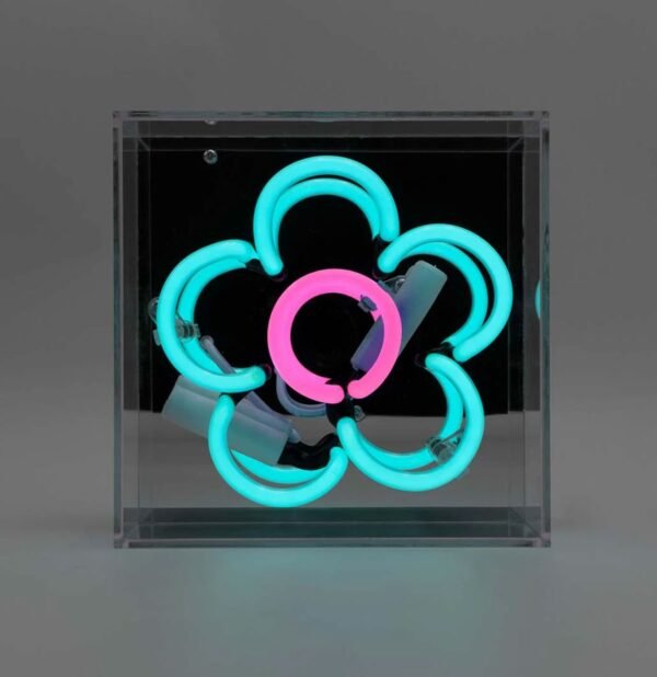Mini Glazen Neon Box - Daisy - Blauw