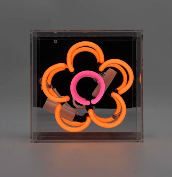 Mini Glazen Neon Box - Daisy - Oranje