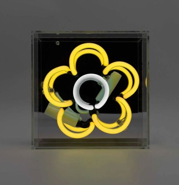 Mini Glazen Neon Box - Daisy - Geel