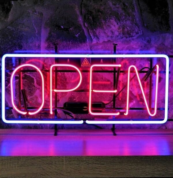 Open Neon Verlichting Groot Model 80 x 40 cm