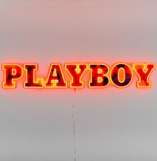 Playboy Woordmark - Wandbord Neon - Oranje LED