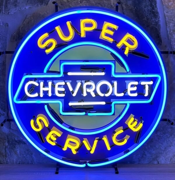 Chevrolet Super Service Neon Verlichting 65 x 65 cm
