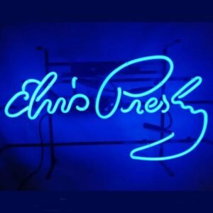 Elvis Presley Handtekening Neon Verlichting 65 x 37 cm - Blauw