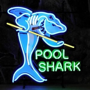 Pool Shark Neon Verlichting 65 x 65 cm - Blauw, Wit, Groen, Geel
