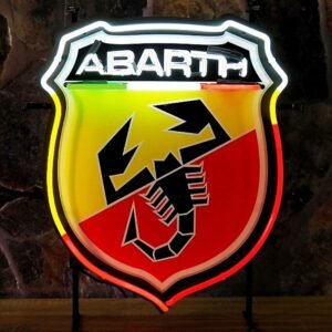 Abarth Logo Neon Verlichting 55 x 65 cm - Wit, Geel, Rood, Groen LAASTE STUKS
