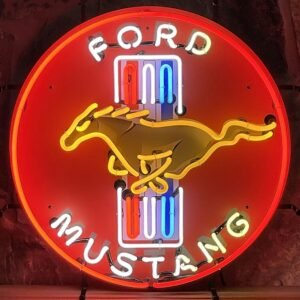 Ford Mustang Logo Neon Verlichting DELUXE 60 cm - Rood, Geel, Wit, Blauw