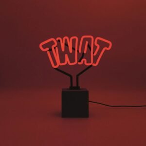 Neon 'Twat' Sign (Op Betonnen Basis) - Red