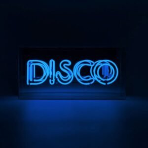 Glas Neon Box - Disco (Blauw)