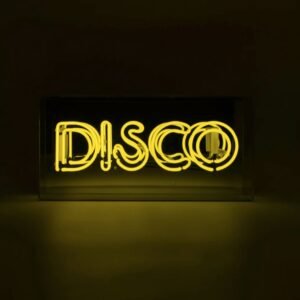 Glas Neon Box - Disco (Geel)