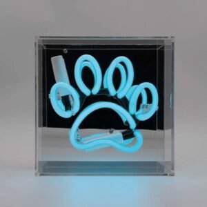 Mini Glazen Neon Box - Poot - Blauw