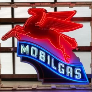 Mobilgas Pegasus Neon Verlichting XL 164 x 140 cm - Rood, Wit, Blauw