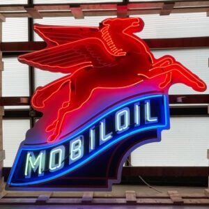 Mobiloil Pegasus Neon Verlichting XL 164 x 140 cm - Rood, Wit, Blauw