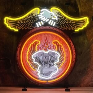 Motorcycle Eagle (Echte) Neon Verlichting 76 x 60 cm