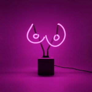 Neon Sign - Boobs (Op Betonnen Basis)