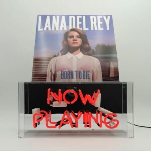 Glazen Neon Box Display - 'Now Playing'
