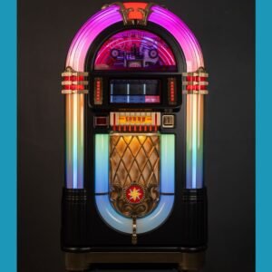 Sound Leisure 80-CD Jukebox 1015 - Matt Black met Brushed Gold Ornamenten