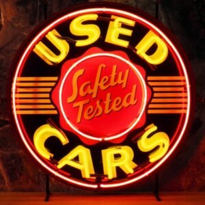 Used Cars Safety Tested Neon Lamp met bedrukte Achterplaat 60 x 60 cm