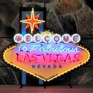 Welcome To Las Vegas Neon Verlichting XL 103 x 90 cm - Rood, Blauw, Geel, Wit