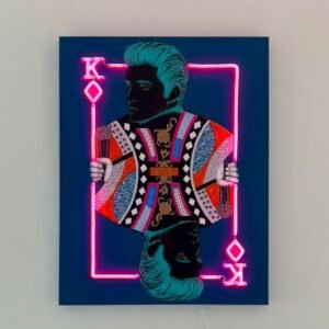 Muurschilderij (LED Neon) - 'Elvis' Small
